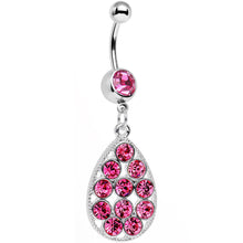 Load image into Gallery viewer, Pink Gem Dingy Drop Dangle Belly Ring
