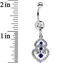 Load image into Gallery viewer, Clear Blue Gem Fancy Delilah Dangle Belly Ring
