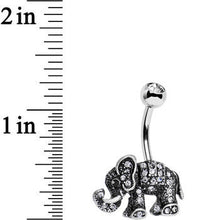 Load image into Gallery viewer, Clear Gem Lucky Little Elephant Belly Ring
