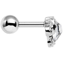 Load image into Gallery viewer, 16G 1/4 Clear Gem Steel Glam Elephant Tragus Cartilage Earring
