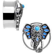 Load image into Gallery viewer, 25mm Faux Turquoise Bound for Bali Elephant Tunnel Plug Set
