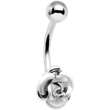 Load image into Gallery viewer, SINGLE Silver ROSE Belly Button Ring
