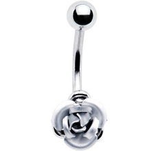 Load image into Gallery viewer, SINGLE Silver ROSE Belly Button Ring
