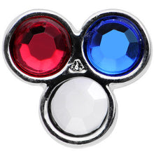 Load image into Gallery viewer, Red White and Blue Gem All American Barbell Tongue Ring
