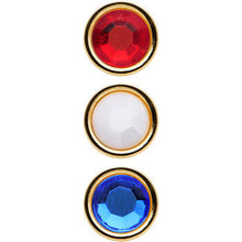 Load image into Gallery viewer, Gold Anodized Red White Blue Tragus Cartilage Earring Set of 3
