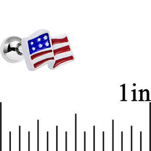 Load image into Gallery viewer, 16G 1/4 Red White Blue American Flag Tragus Cartilage Earring
