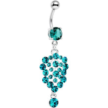 Load image into Gallery viewer, Aqua Gem Awestruck Angel Chandelier Dangle Belly Ring
