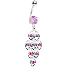 Load image into Gallery viewer, Pink Gem Perfection Connection Chandelier Dangle Belly Ring

