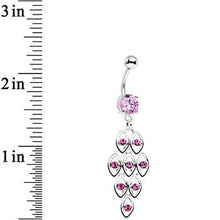 Load image into Gallery viewer, Pink Gem Perfection Connection Chandelier Dangle Belly Ring
