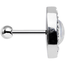 Load image into Gallery viewer, 16G 1/4 White Faux Opal Clear CZ Marquis Cartilage Earring
