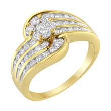 Load image into Gallery viewer, 14K Yellow Gold Diamond Cocktail Bypass Ring (1 1/2 Cttw, H-I Color, SI2-I1 Clarity) - Size 7
