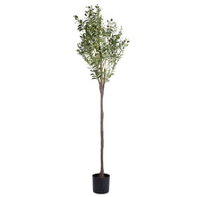 Load image into Gallery viewer, 5.9ft Artificial Olive Tree with Lush Olive Branches and Fruits with Black Planter Pot
