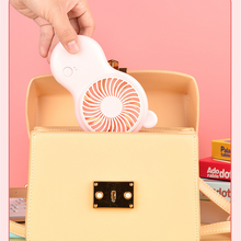 Load image into Gallery viewer, Handheld Pocket Mini Fan Portable With Bracket USB Mini Fan Portable Pocket Fan Cartoon Handheld Desktop Rechargeable Standing Fan Three Gear Wind Speed Regulation Battery Operated USB Small Fan with 3 Speeds for Home Office Car Outdoor Travel
