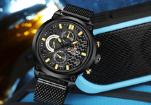 Load image into Gallery viewer, Men's Multifunction Analog Quartz Watches Waterproof Wrist Watch With Stainless Steel Mesh Band Excellent Design Perfect Gift
