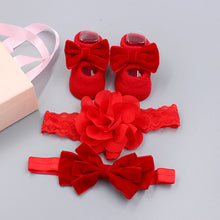 Load image into Gallery viewer, Flower Baby Girl Headband Socks Set Shoes With  Crown Bows Newborn Headbands For Girls Turban Baby Hair Accessories
