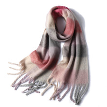 Load image into Gallery viewer, New Luxury Winter Soft Head Wraps Plaid Scarf Shawls Cashmere  Warm Cashmere Scarves Rainbow For Women
