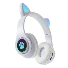 Load image into Gallery viewer, Interesting New Kids Headphones Wireless Bluetooth In Cat Ears Headphones Style With Noise Reduction Live Breathing Lights Glare and LED Lights
