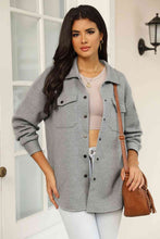 Load image into Gallery viewer, Cloudy Blue Snap-Front Collared Jacket with Pockets Lightweight and Versatile Jacket
