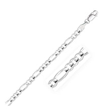 Load image into Gallery viewer, 4.6mm 14k White Gold Solid Figaro Chain
