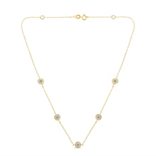 Load image into Gallery viewer, Yellow Color Plated Sterling Silver Diamond Station Necklace (1/2 cttw, K-L Color, I2-I3 Clarity)
