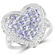 Load image into Gallery viewer, 1.81 Carat Genuine Tanzanite and White Topaz .925 Sterling Silver Ring
