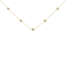 Load image into Gallery viewer, Yellow Color Plated Sterling Silver Diamond Station Necklace (1/2 cttw, K-L Color, I2-I3 Clarity)
