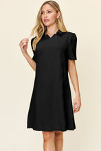 Load image into Gallery viewer, Double Take Full Size Texture Collared Neck Short Sleeve Dress Textured Dress For Women
