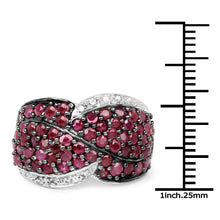 Load image into Gallery viewer, 3.06 Carat Genuine Ruby &amp; White Topaz .925 Sterling Silver Ring
