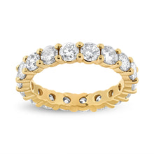 Load image into Gallery viewer, 14K Yellow Gold 3.00 Cttw Shared Prong Set Round Cut Diamond Eternity Band (J-K Color, VS1-VS2 Clarity) - Ring Size 7
