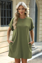 Load image into Gallery viewer, Short Sleeve Mini Dress with Pockets Casual &amp; Stylish Everyday Wear
