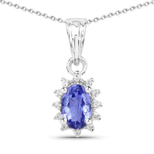 Load image into Gallery viewer, 2.00 Carat Genuine Tanzanite and White Topaz .925 Sterling Silver Jewelry Set
