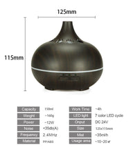 Load image into Gallery viewer, Modern Heart Shapes Aromatherapy Diffuser 550ml With  Remote Control Cool Mist Humidifier Ultrasonic Aroma Essential Oil Diffuser for Office Home Bedroom Living Room Study Yoga Spa - Wood Grain, 7 Colors LED Light
