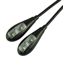 Load image into Gallery viewer, Super Adjustable Goosenecks Clip LED Lamp For Book Reading With Stand And Double Ligh  Rechargeable 12 LED Warm Book Light, Clip On Bed Reading Light, Music Stand Lamp, 2 Brightness &amp; 2 Goosenecks Light Up 2 Full Pages. Perfect For Bookworms, Kids &amp; Music
