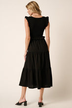 Load image into Gallery viewer, Smocked Ruffled Tiered Midi Dress – Feminine, Romantic, Flattering and Playful Design &amp; Whimsical Style
