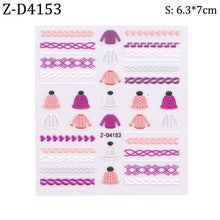 Load image into Gallery viewer, 5D Sweater Nail Sticker Acrylic Engraved Winter Charm Designs Beauty Cloth Christmas Patterns Nails Art Decoration Tools  Nail Art Stickers Decor Tip Transfer Nail Decals Sticker For Pretty Girl Self-Adhesive Nail Decals Designer Nail Stickers
