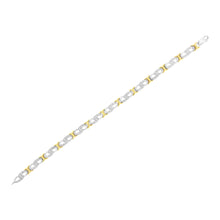 Load image into Gallery viewer, 10k Yellow Gold Plated Sterling Silver 1/4 cttw Diamond Infinity and X Link Bracelet (I-J Clarity, I2-I3 Color) - Size 7.25"

