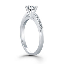 Load image into Gallery viewer, 14k White Gold Diamond Channel Cathedral Engagement Ring
