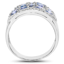 Load image into Gallery viewer, 2.62 Carat Genuine Tanzanite and White Topaz .925 Sterling Silver Ring
