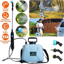 Load image into Gallery viewer, 5L/1/3 Gallon Electric Plant Sprayer Telescopic Rechargeable with 3 Spray Sprouts
