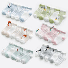 Load image into Gallery viewer, 5Pairs 0-2Y Infant Baby Socks Baby Socks for Girls Cotton Mesh Cute Newborn Boy Toddler Socks Baby Clothes Accessories
