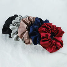 Load image into Gallery viewer, 5PCS/Lot Fashion Silk Satin Scrunchies Headband Large Elastic Rubber Hair Band Women Fashion Hair Scrunchies Ponytail Holder Accessories for Women And Girls
