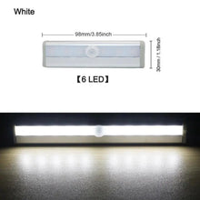 Load image into Gallery viewer, 6/10 LEDs PIR LED Motion Sensor Light Cupboard Wardrobe Bed Lamp LED Under Cabinet Night Light For Closet Stairs Kitchen
