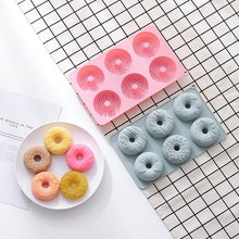 Load image into Gallery viewer, 6 Cells Large Size Cake Molds Food Grade Material Donuts Mold Baking Tools For Biscuit Dessert Chocolate Mould Silicone Baking Mold Just Pop Out Non-Stick Doughnuts Baking Molds
