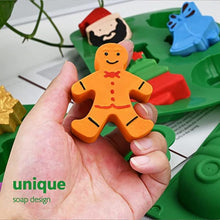 Load image into Gallery viewer, 6 Holes Christmas Tree Silicone Cake Mold Snowflake Christmas Tree Santa Claus Christmas Gift Mold Christmas Decoration Green Christmas Tree Silicone Mold 6 Holes Snowflakes Gingerbread Xmas Stocking Santa Xmas Gift Shaped Chocolate Candy Mold
