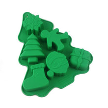 Load image into Gallery viewer, 6 Holes Christmas Tree Silicone Cake Mold Snowflake Christmas Tree Santa Claus Christmas Gift Mold Christmas Decoration Green Christmas Tree Silicone Mold 6 Holes Snowflakes Gingerbread Xmas Stocking Santa Xmas Gift Shaped Chocolate Candy Mold
