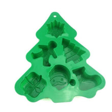Load image into Gallery viewer, 6 Holes Christmas Tree Silicone Cake Mold Snowflake Christmas Tree Santa Claus Christmas Gift Mold Christmas Decoration Green Christmas Tree Silicone Mold 6 Holes Snowflakes Gingerbread Xmas Stocking Santa Xmas Gift Shaped Chocolate Candy Mold
