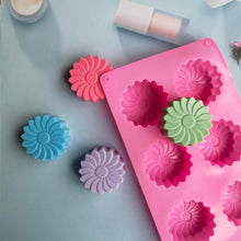 Load image into Gallery viewer, 6 Holes Flower Shaped Silicone Mold Sunflower Flower Form Fondant Molds Handmade Soap Baking Crafts Cake Mould Decoration Tools Silicone Flower Shape Soap Molds
