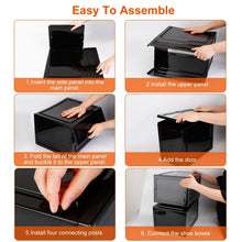 Load image into Gallery viewer, 6-Pack: Collapsible Shoe Box Stackable Shoe Storage Bin with Magnetic Door
