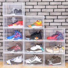 Load image into Gallery viewer, 6-Pack: Collapsible Shoe Box Stackable Shoe Storage Bin with Magnetic Door
