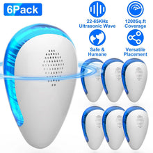 Load image into Gallery viewer, 6-Pack: Ultrasonic Pest Repeller Indoor Plug in Bug Repellent
